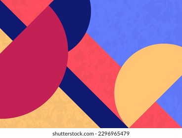 Abstract geometric background. Bright multi-colored composition of semicircles. Vector illustration.