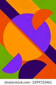 Abstract geometric background. Bright multi-colored composition of semicircles. Vector illustration.