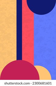 Abstract geometric background. Bright multi-colored composition of semicircles. Vector illustration.