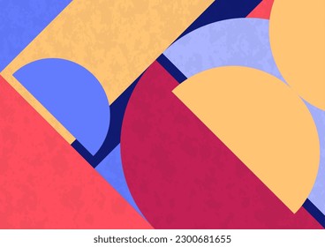 Abstract geometric background. Bright multi-colored composition of semicircles. Vector illustration.