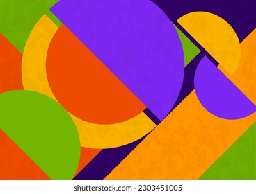 Abstract geometric background. Bright multi-colored composition of semicircles. Vector illustration.