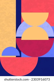 Abstract geometric background. Bright multi-colored composition of semicircles. Vector illustration.