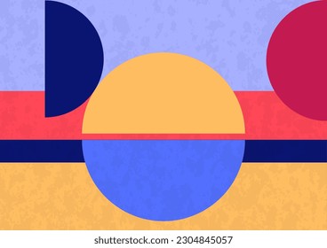Abstract geometric background. Bright multi-colored composition of semicircles. Vector illustration.