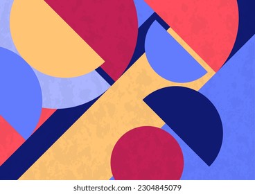Abstract geometric background. Bright multi-colored composition of semicircles. Vector illustration.