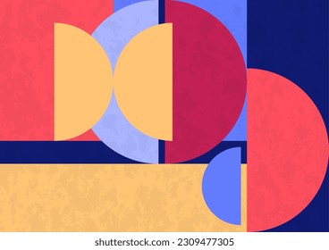 Abstract geometric background. Bright multi-colored composition of semicircles. Vector illustration.