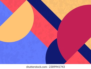 Abstract geometric background. Bright multi-colored composition of semicircles. Vector illustration.