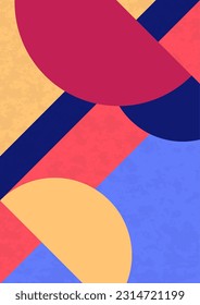 Abstract geometric background. Bright multi-colored composition of semicircles. Vector illustration.
