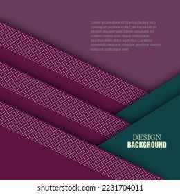 Abstract geometric background, brochure template, poster. Blue and magenta tones stripes and white halftones. Modern background suitable for your design templates such as backgrounds, web design, post