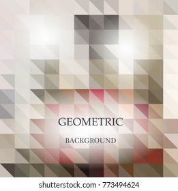 Abstract geometric background from brown and gray triangles, with sample text.