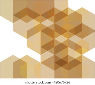 Abstract Geometric Background Brown Shapes Hexagon