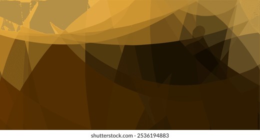 Abstract geometric background with brown and yellow overlapping shapes.