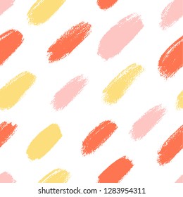 Abstract geometric background with brush strokes in Memphis style. Pastel pattern.