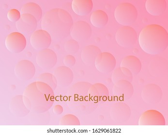 Abstract geometric background with bubbles, colorful pink background, romantic wallpaper.