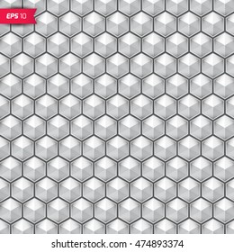 Abstract geometric background. Business or tech presentation, hexagon metal cover template