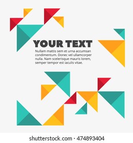 Abstract geometric background. Business or tech presentation, color triangle cover template