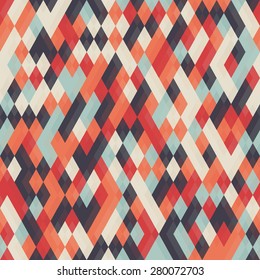 Abstract geometric background for business, web design, print.  Colorful vector rhombus seamless pattern. Repeating geometric tiles from color rhombuses.