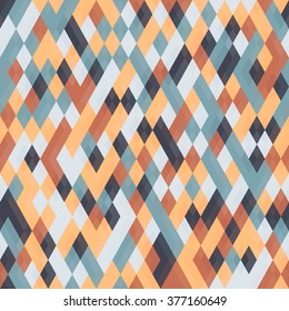 Abstract geometric background for business, web design, print.  Colorful vector rhombus seamless pattern. Repeating geometric tiles from color rhombuses.