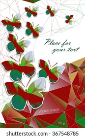 Abstract geometric background with a butterfly of the polygons. Catalog Cover Template, Business Style, Flyer and Brochure Design. EPS10 vector file organized in layers for easy editing.
