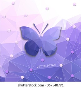 Abstract geometric background with a butterfly of the polygons. Catalog Cover Template, Business Style, Flyer and Brochure Design. EPS10 vector file organized in layers for easy editing.