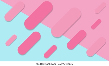 Abstract geometric background of capsule curves in soft blue and pink colors. Suitable for presentations, business, advertising, etc.