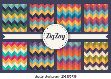 The abstract geometric background. Chevron. Zigzag. Seamless retro pattern. 