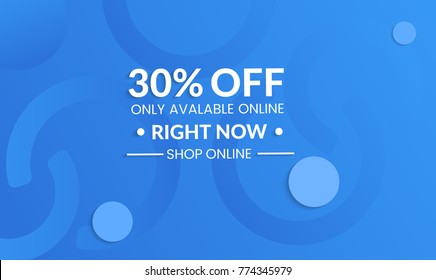  Abstract geometric background with circle in chainModern template for social media banner. Contemporary material design with realistic shadow over flat gradient background.
