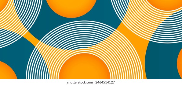Abstract geometric background. Circle graphic. Circular lines pattern. Trendy minimal geometric. Modern design element. Suit for backdrop, wallpaper, cover, desktop, poster, banner, website, flyer