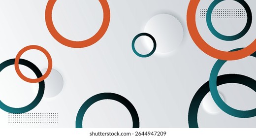 Abstract geometric background circle ring color shape, vector illustration