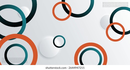 Abstract geometric background circle ring color shape, vector illustration