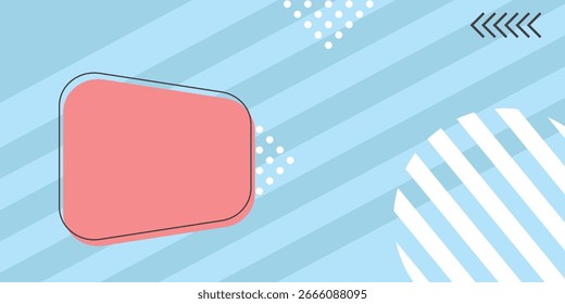 Abstract geometric background. Circle shapes and stripes. Blue color. Memphis banner template. Business and promotion template