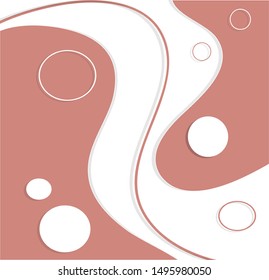 Abstract geometric background with circles and curves
Red brown sugar paper cut style - vector
