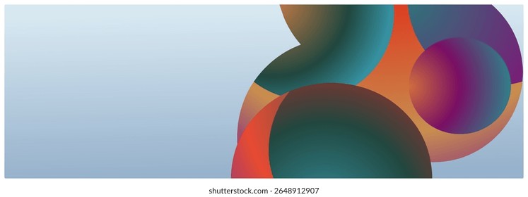 Abstract geometric background with circles and gradients. Vector Illustration.