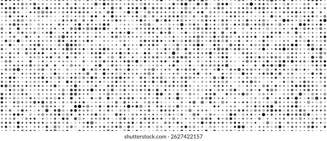 Abstractas fondo geométrico con círculos. Píxeles grises sobre blanco con espacio vacío. Telón de fondo de negocios digitales. Ilustración vectorial