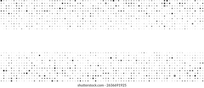 Abstractas fondo geométrico con círculos. Píxeles grises sobre blanco con espacio vacío. Telón de fondo de negocios digitales. Ilustración vectorial