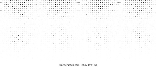 Abstract geometric background with circles. Grey pixels on white with empty space. Digital business backdrop. Vector illustration