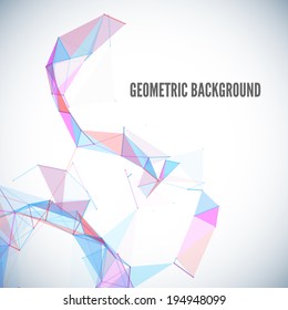 Abstract geometric background with circles, lines, triangles and shapes