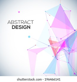 Abstrakter geometrischer Hintergrund mit Kreisen, Linien, Dreiecken und Formen