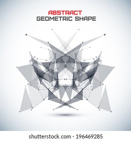 Abstract geometric background with circles, lines, triangles and shapes