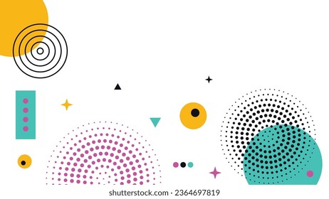 Abstract geometric background with circles, lines and dots. Vector illustration.