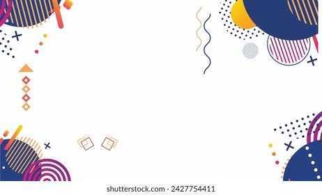Abstrakter geometrischer Hintergrund mit Kreisen, Linien und Punkten. Vektorgrafik.