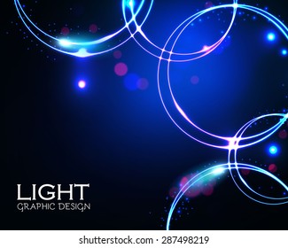 Abstract geometric background. Circles on space. Electric power. Vector illustration 