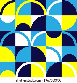 Abstract geometric background with circles and semicircles, Colorful modern pattern