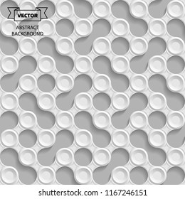 Abstract geometric background with circles. White seamless pattern.