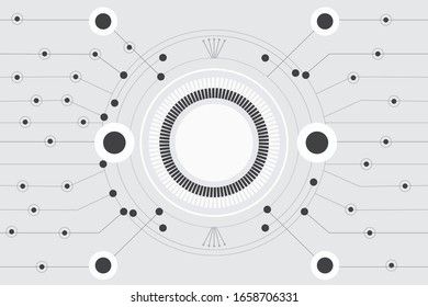 Abstract geometric background with circuit board modern futuristic. Dot and line connection high technology concept