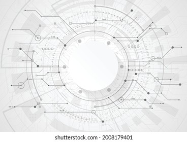 Resumen de fondo geométrico con placa de circuito futurista moderno. Concepto de alta tecnología de conexión de punto y línea. ingeniería, ciencia. Ilustración vectorial