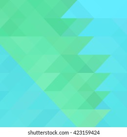 Abstract geometric background. Background color blue and green triangles and polygons. Vector Image.