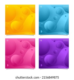Resumen colección de ilustraciones de diseño de color de fondo geométrico