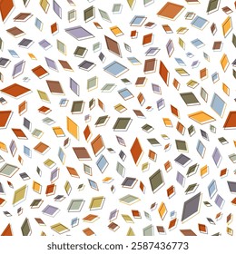 Abstract geometric background of colored diamonds. A seamless composition template for covers, banners, textures, textiles, clothing, and creative ideas
