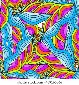 abstract geometric background of colored lines and waves
