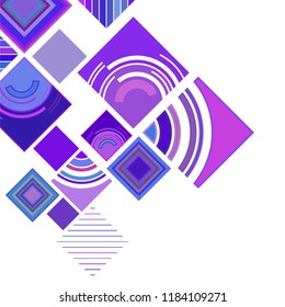 abstract geometric background with abstract colored rhombuses and lines, vector